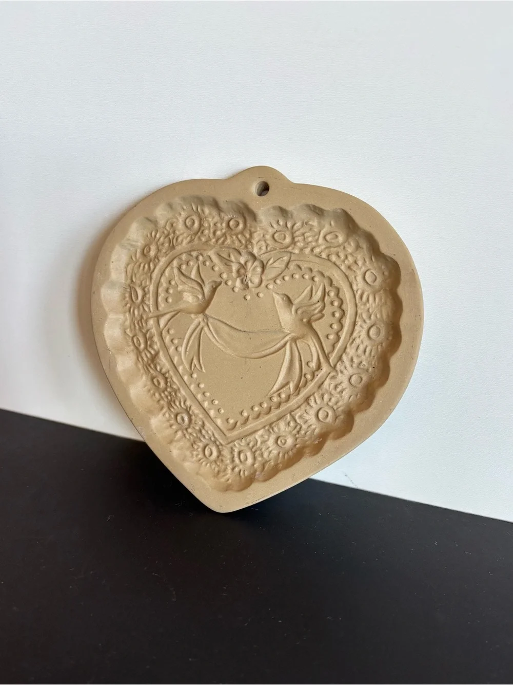 Vintage Brown Bag Hill Design 1985 Victorian Heart Cookie Mold Floral Heart Dove